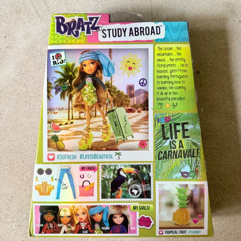 Bratz Study Abroad Yasmin Brazil Doll New in Box MGA Luggage Clothes Accessories